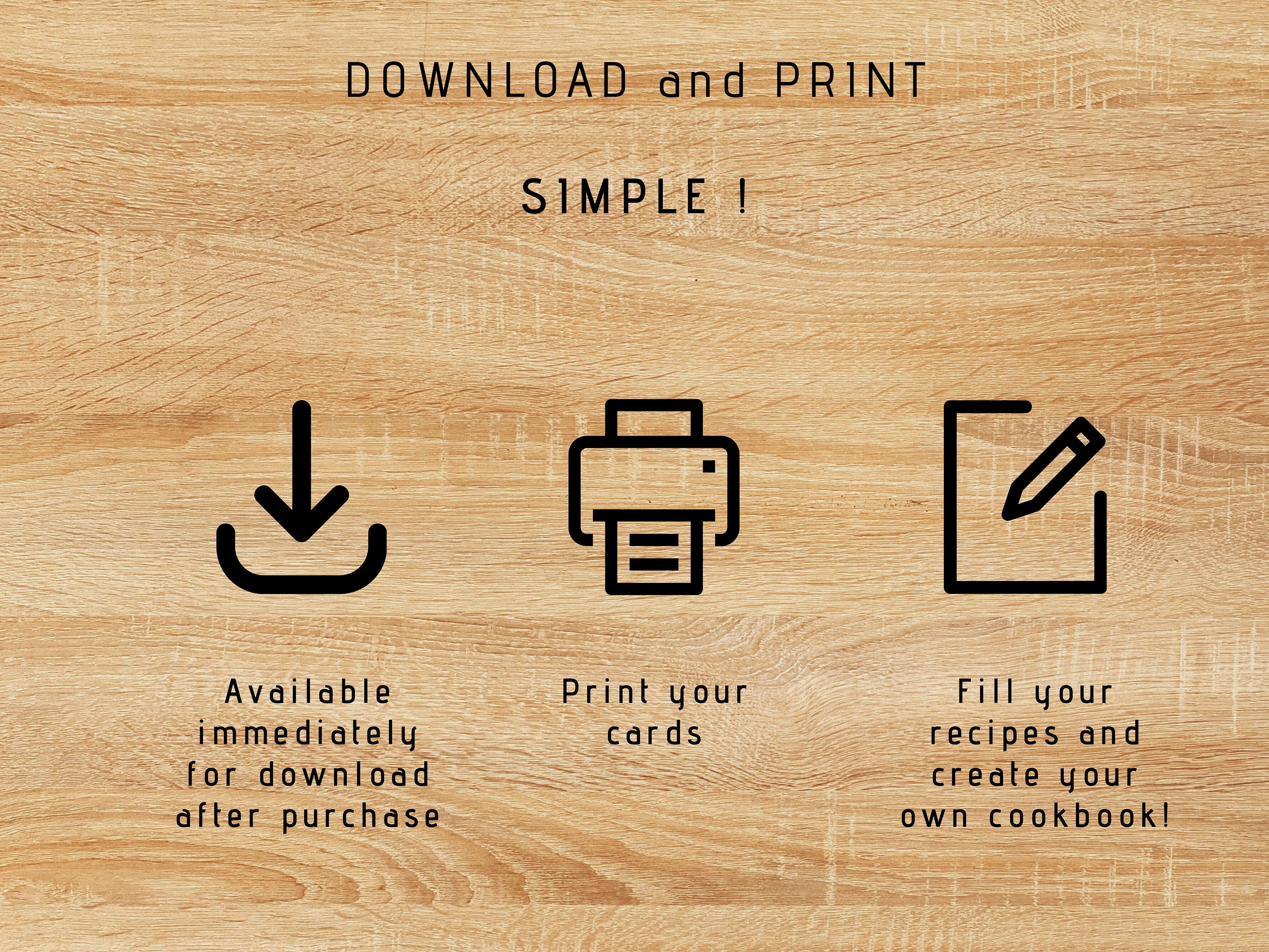 Printable Recipe Cards Set for Personalized Cookbooks and Culinary ...