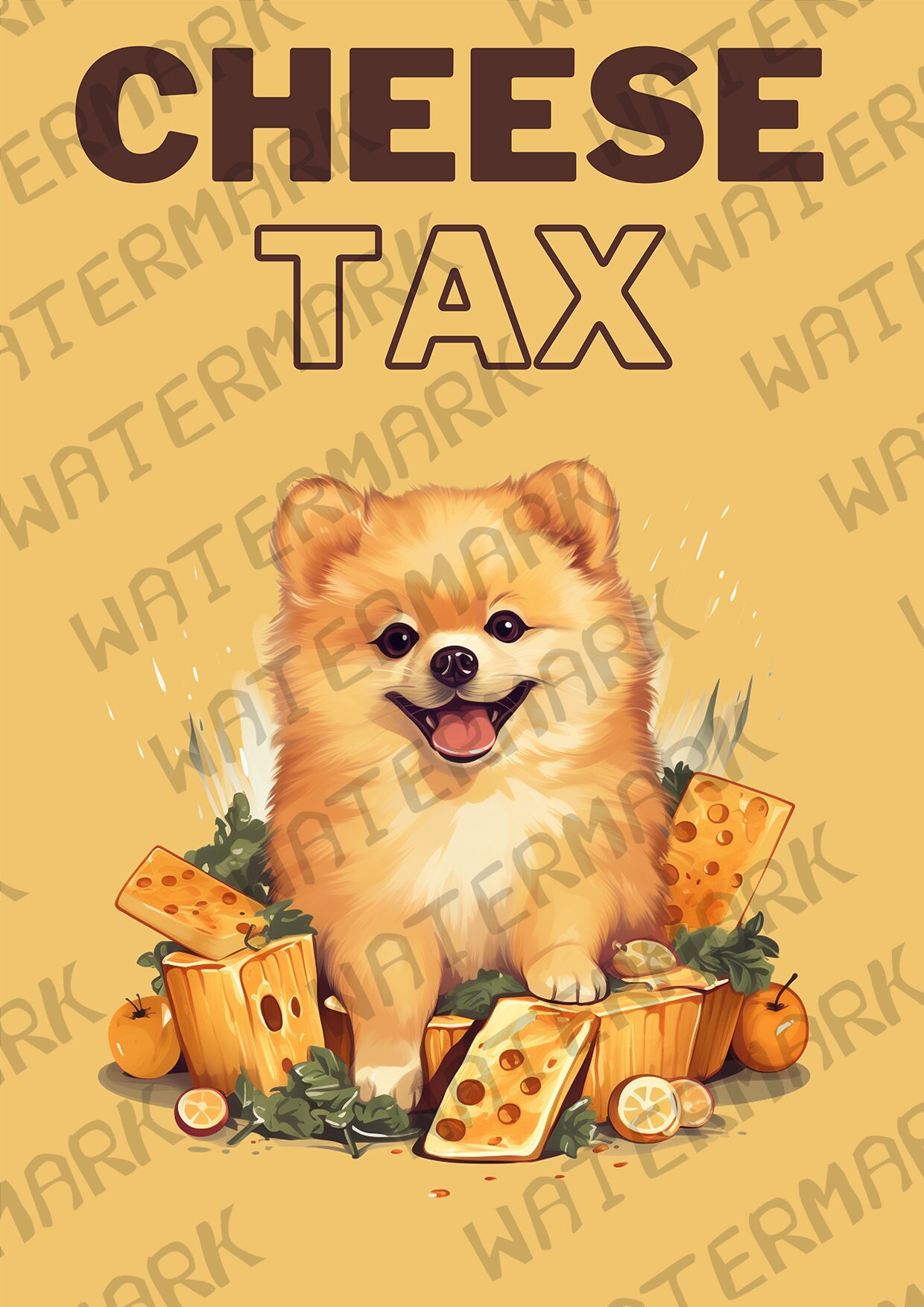 Cheese Tax Printable Poster digital Download Cute Dog Cheese Etsy