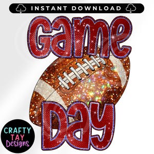 Spieltag Fußball PNG | Pailletten-Glitter-Fußball-Sublimationsdesign | Digitaler Download für Shirts, Becher & Cricut Craft | Herbst Sport PNG