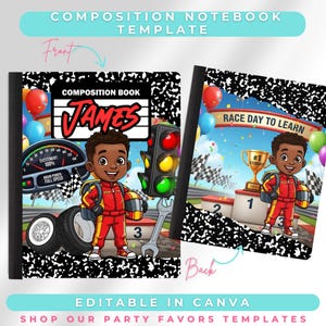 Custom Notebook Cover | Editable Canva Template | Composition Book ...