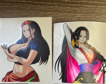 Vinyl Holographic -Anime stickers peeker Waifu Cars/laptop/Hydroflask
