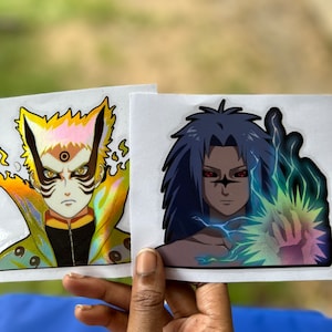 Vinyl Holographic -Anime stickers peeker Ninja Cars/laptop/Hydroflask