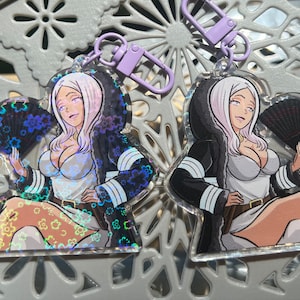 Holographic flowers / Hibana Anime Acrylic keychains 3D Epoxy charm