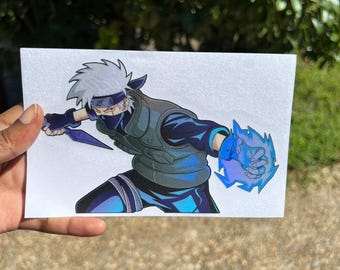 Vinyl Holographic -Anime stickers peeker Ninja Cars/laptop/Hydroflask