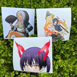 Fire Anime Peeker Stickers Vinyl Holographic Cars/laptop/Hydroflask