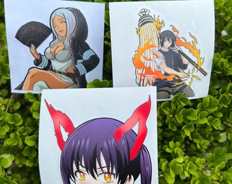 Fire Anime Peeker Stickers Vinyl Holographic Cars/laptop/Hydroflask
