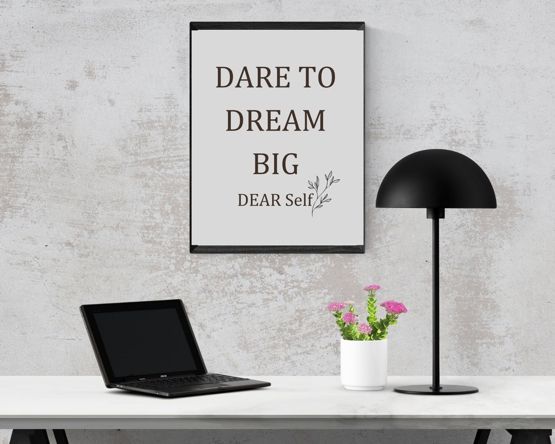 Dream Big Wall Art Positive Mindset Wall Art Etsy