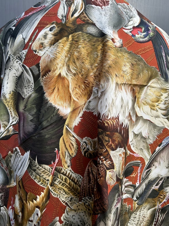 1966 Hermes “Gibiers” Game Birds and Animal Scarf… - image 3