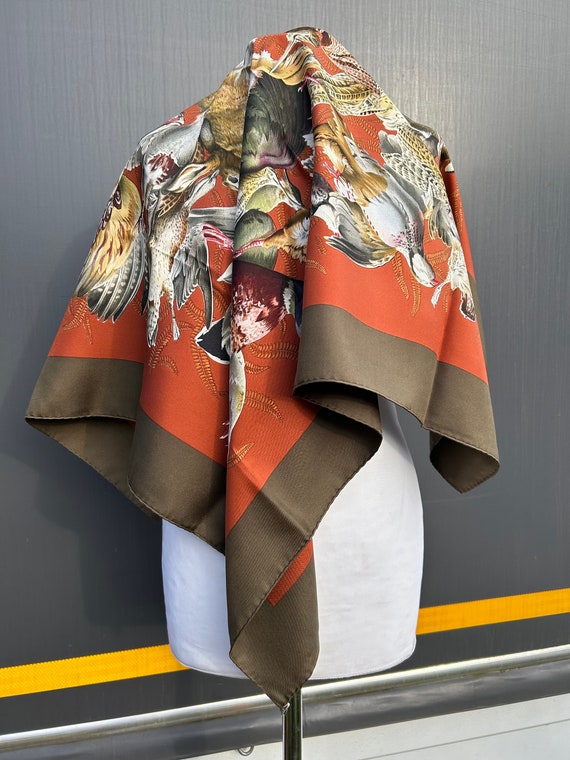 1966 Hermes “Gibiers” Game Birds and Animal Scarf… - image 1