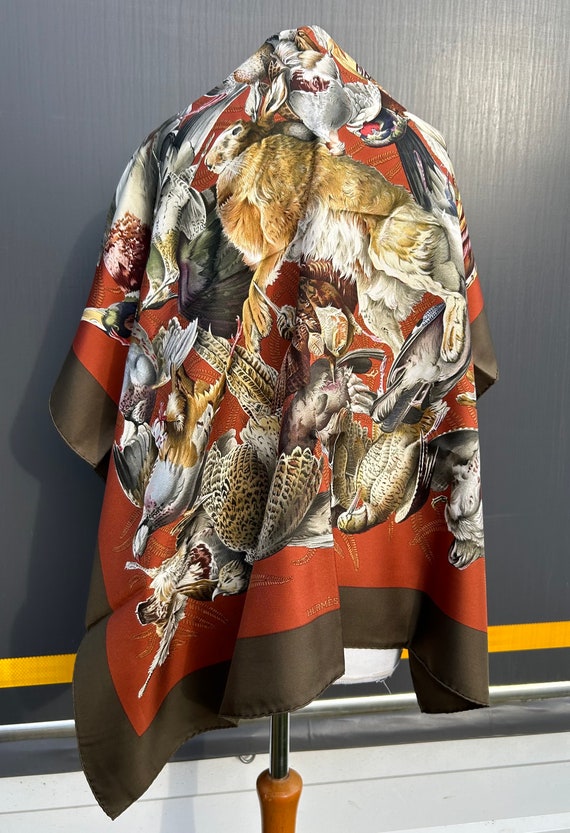 1966 Hermes “Gibiers” Game Birds and Animal Scarf… - image 6