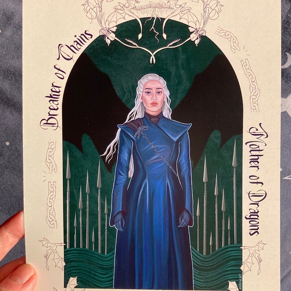 Daenerys Targaryen art print, FANART, game of thrones, A4/ A5, illustration