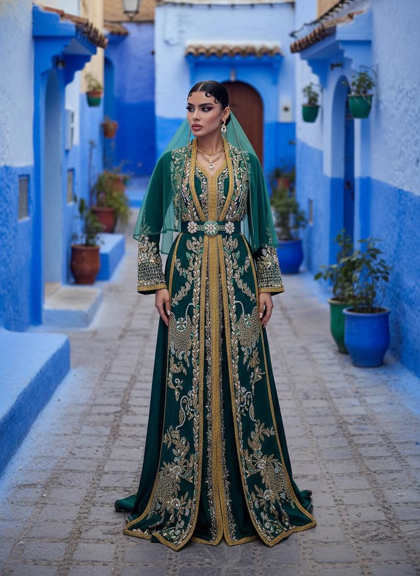 moroccan theme party dress Elegant Ivory Moroccan evening wear kaftans with Long Sleeves, Appliques, and Golden Lace