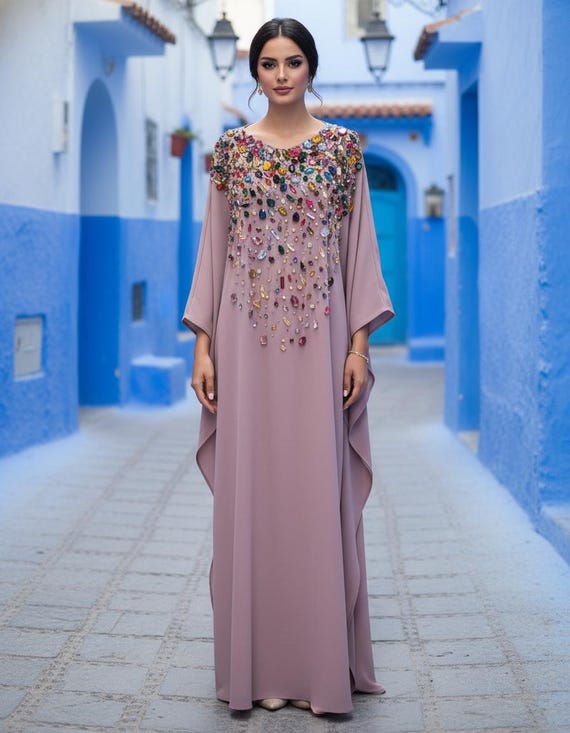beaded party dress modest Zahyra Embellished Crepe Maxi Dress, Crystal Evening Gown, Formal Wear beach blue and white dress Womens Pippa Silk Long Size(<a href=