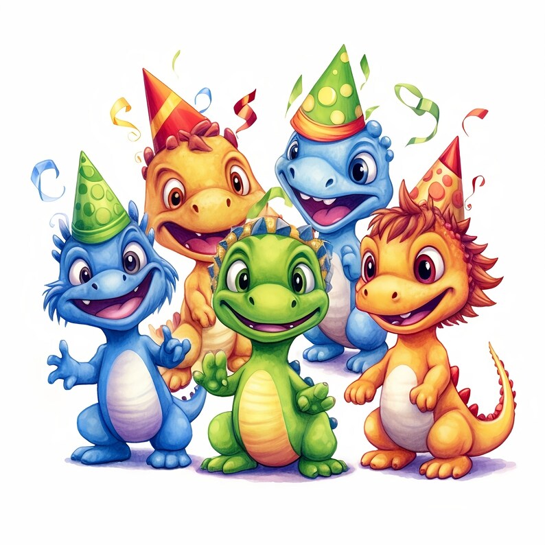 Dinosaur Party Printables Clip Art Downloads 300DPI - Etsy