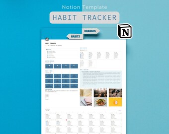 Notion Habit Tracker Template, Checklists with Weekly, Quarterly, and Yearly Views