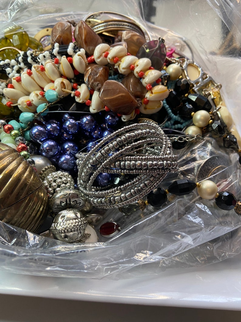 5.6 Lbs of Broken Costume Jewelry for Crafting or Repurposing. No