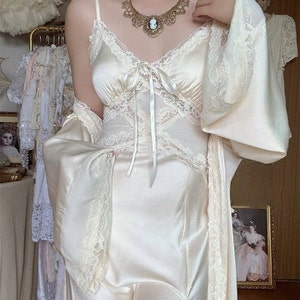 VINTAGE Nightgown Satin Nightgown Wedding Nightgown Set - Etsy