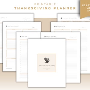 Printable Thanksgiving Planner Bundle, Budget Tracker, Decor Inventory, Recipe Pages, Thanksgiving Menu planner,  Daily Holiday Planning PDF