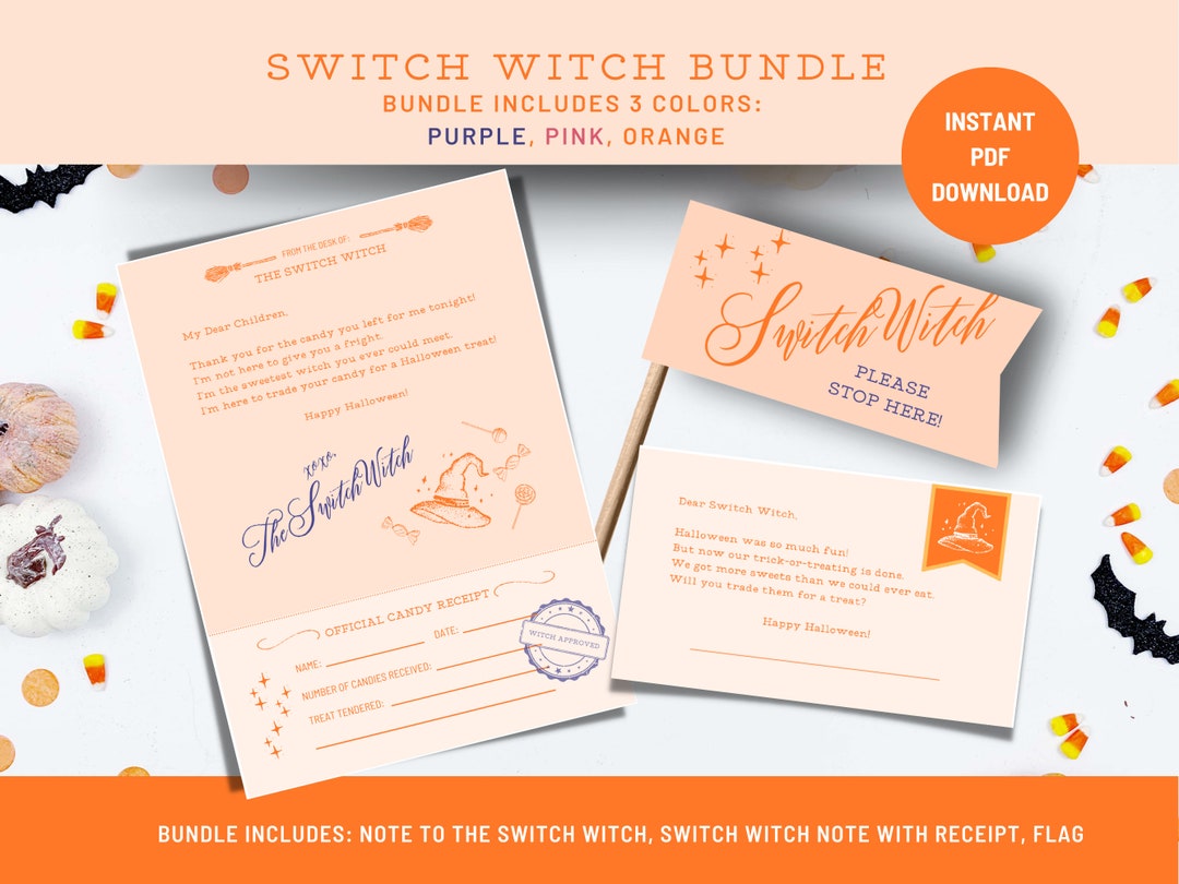 Switch Witch Letter Candy Trade Halloween Printable Bundle - Etsy