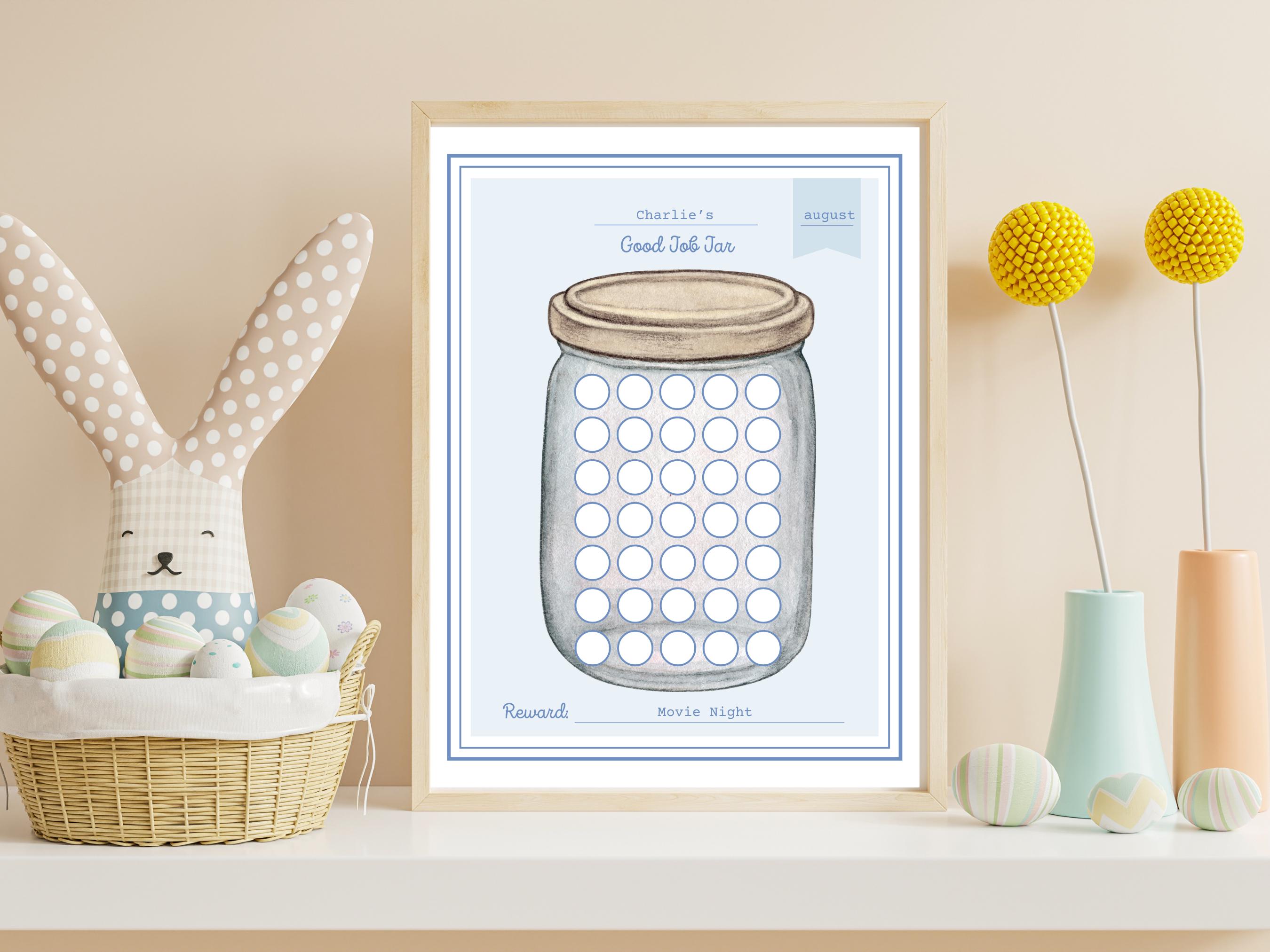 Printable Reward Chart, Good Job Jar, Positive Behavior Chart, Sticker ...