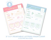 PRINTABLE Letter from Camp, Camp Note PDF Summer Camp Stationery, Kid's Camp Keepsake, Girls Camp Letter, Boy's Camp letter, sleep away Camp