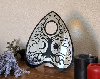 Gespiegelde Levensboom Planchette | Gotisch, heks, heidens decor