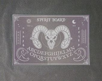 Deluxe glazen spiritboard met planchette, gotisch decor, hekserij, hekserij