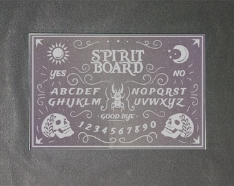 Deluxe glazen spiritboard met planchette, gotisch decor, hekserij, hekserij