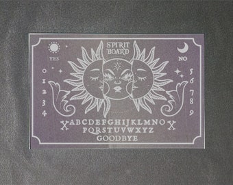 Deluxe glazen spiritboard met planchette, gotisch decor, hekserij, hekserij