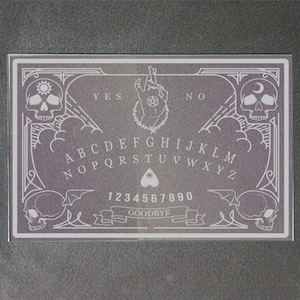 Deluxe Glass Spirit Board with Planchette, Gothic Decor, Witchy, Witchcraft