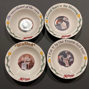 Four (4) Vintage Kellogg’s Cereal Bowls and Two (2) Tony Tiger Plates