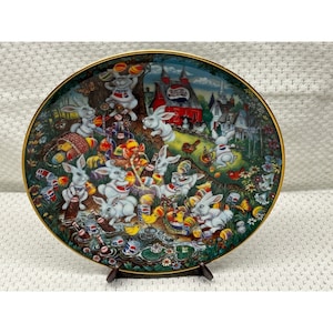 The Franklin Mint Limited Edition Pepsi Cola Plate Easter Greetings 1995 with Stand and Box
