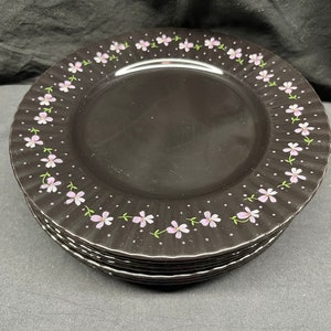 Set of Eight (8) Mikasa Classic Elegance Dinner Plates 701 Nightshade Pattern