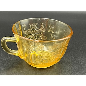 One (1) Federal Depression Glass Amber Yellow Madrid Coffee Tea Cup Replacement