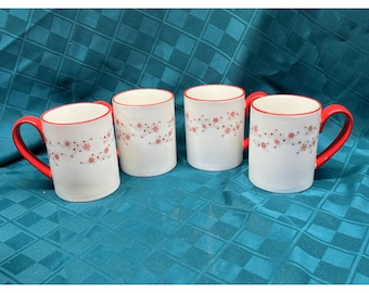 Christmas Martha Stewart Winter Woods Mugs Set of Four (4)