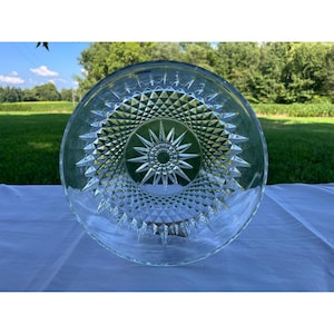 One (1) Arcoroc Clear Bowl France Starburst Diamond Pattern Bowl