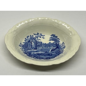 One (1) English Abbey Transferware Ironstone Oval Vegetable Bowl Taylor Smith