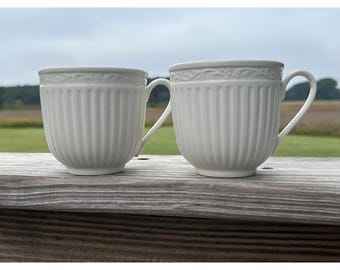 Set of Two (2) Mikasa Italian Countryside Tea Cup / Coffee Cup Ivory