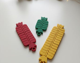 Llaveros navideños flexibles de dulces navideños en 3 tamaños, archivos STL para impresión 3D