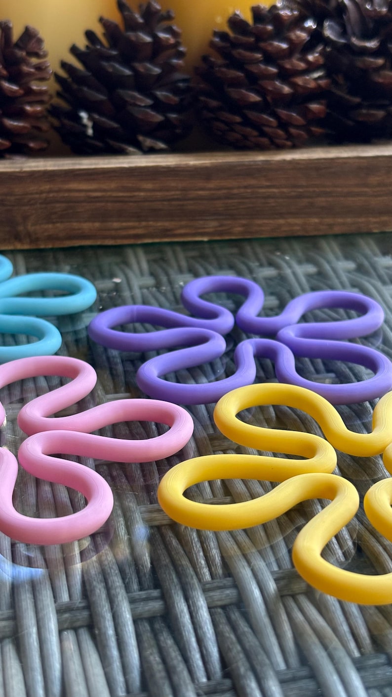 multi-color fast 3d printing coasters flower shape stl files