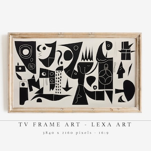 Black Abstract Art Frame TV Digital Art, Minimalist Monochrome Art, Contemporary Painting, Samsung Frame TV ART, Instant Download,