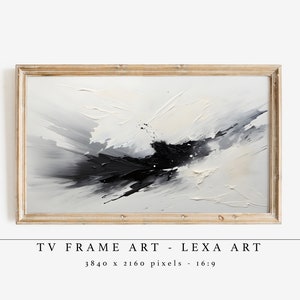 Black and White Abstract Art Frame TV Digital Art, Textured Monochrome Art, Contemporary Painting, Samsung Frame TV ART, Instant Download,