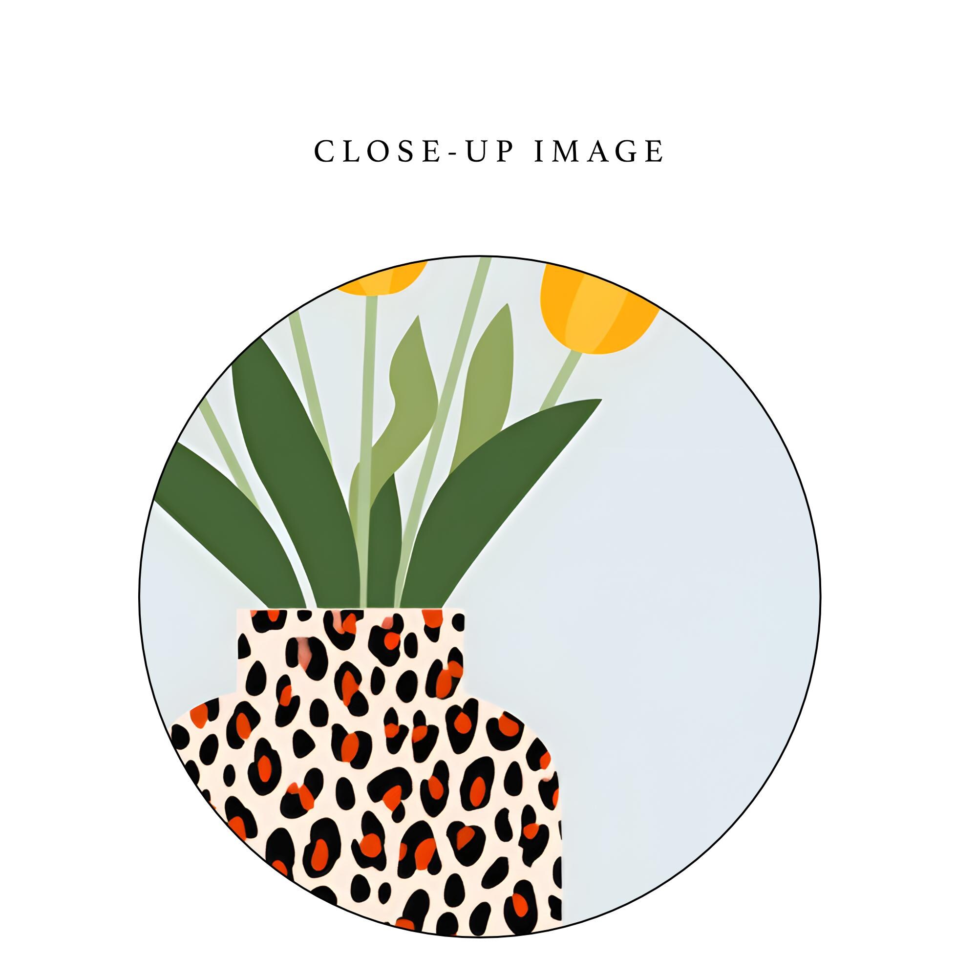 Tulip Wall Art Print, Floral Vase Artwork, Leopard Print Vase Poster ...