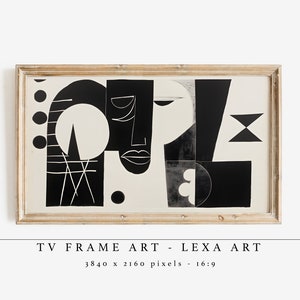Black Abstract Art Frame TV Digital Art, Minimalist Monochrome Art, Contemporary Painting, Samsung Frame TV ART, Instant Download,
