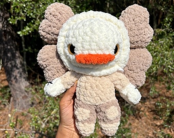 Brown scale Crochet KAWS Duck