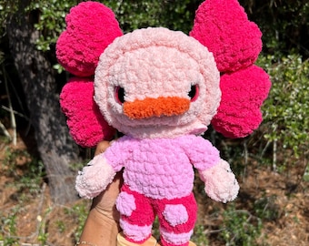 Pink scale Crochet KAWS Duck