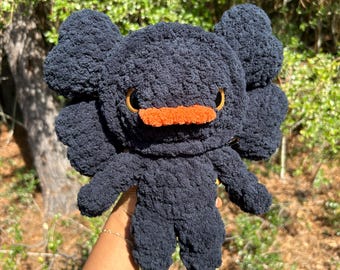 Pato KAWS Crochê preto e dourado