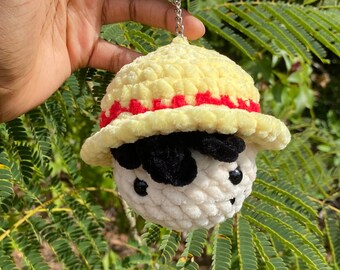 Crochet Strawhat key chain