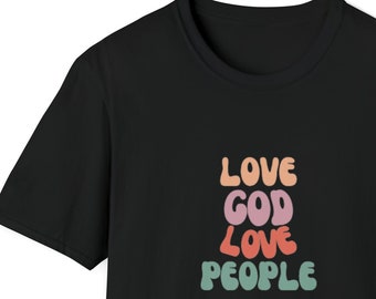 Liebe Gott Liebe Menschen Retro christliches T-Shirt