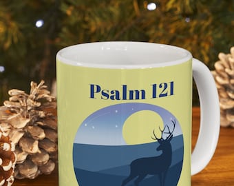 Psalm 121 - chrześcijański werset biblijny kubek, chrześcijański kubek do kawy